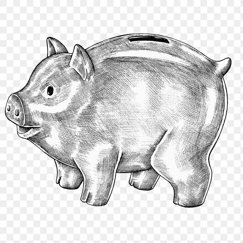 Png piggy bank drawing clipart