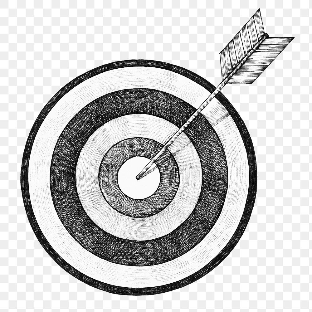 Png arrow and target clipart black and white