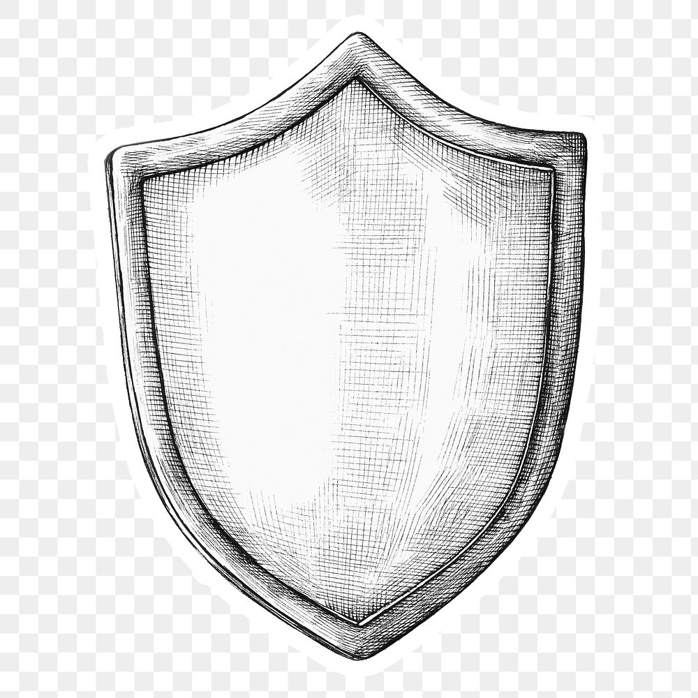 Drawing shield png vintage sticker