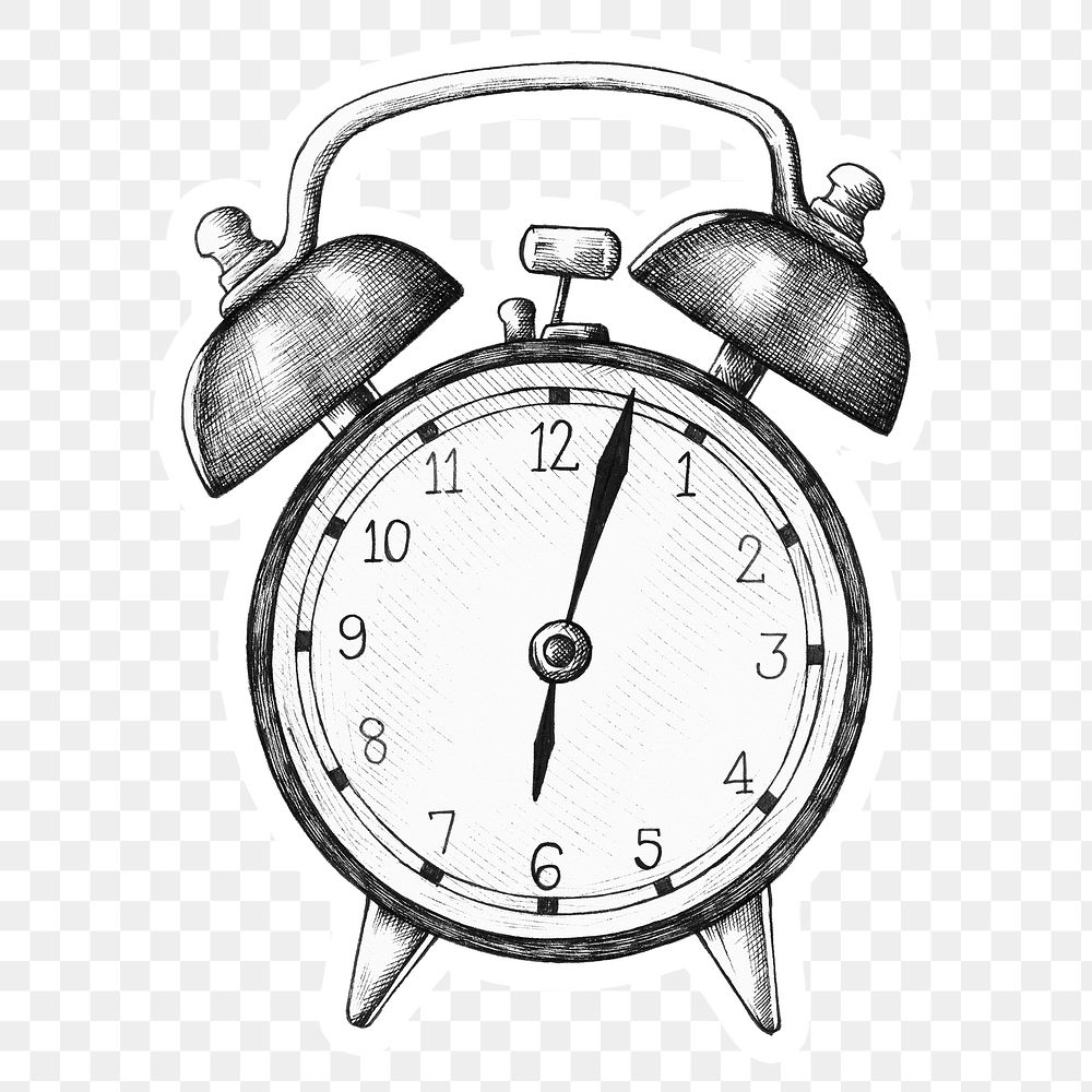 Alarm clock drawing sticker png