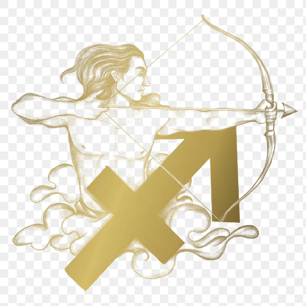 Sagittarius PNG zodiac sign sticker gradient astrological symbol