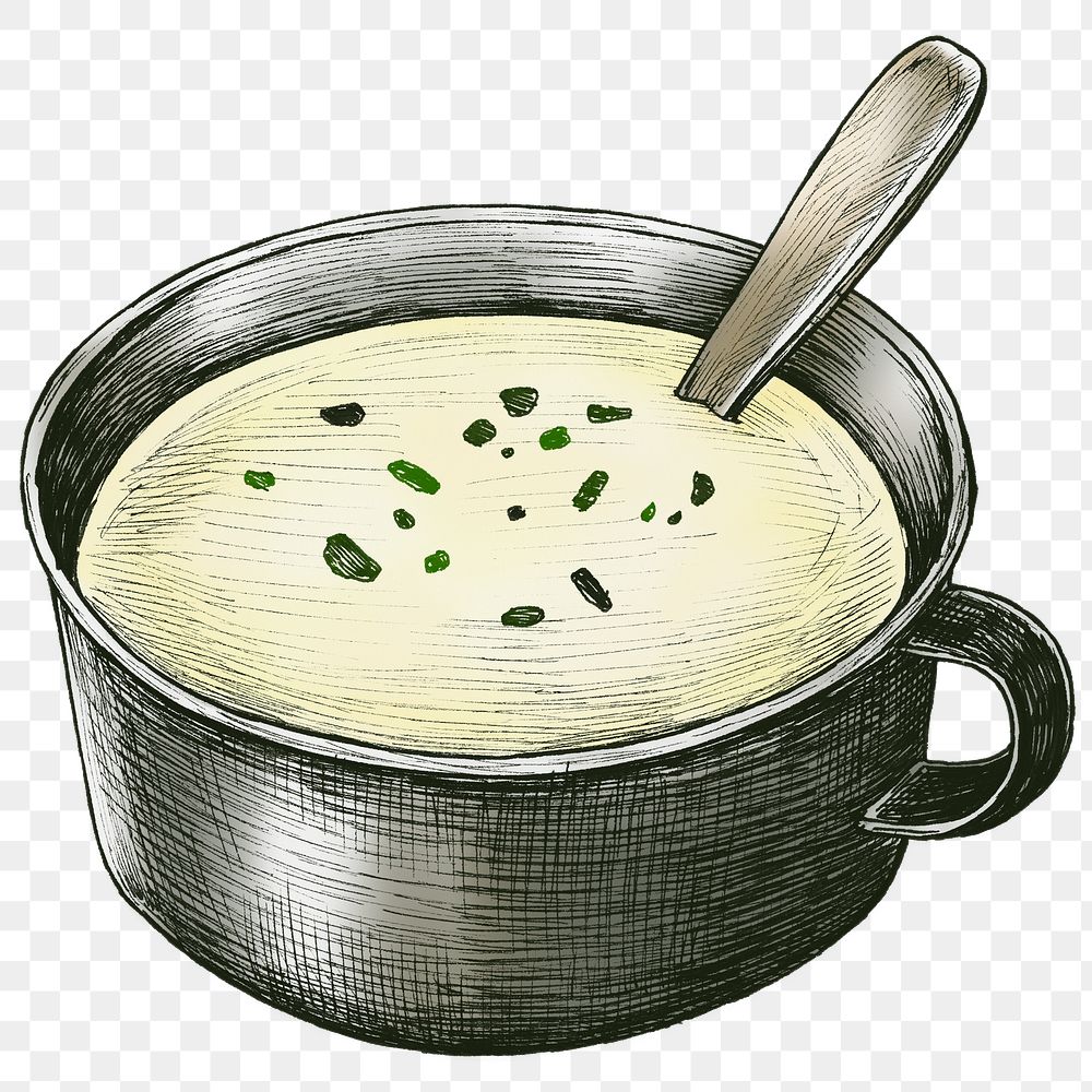 Colorful cream soup isolated png