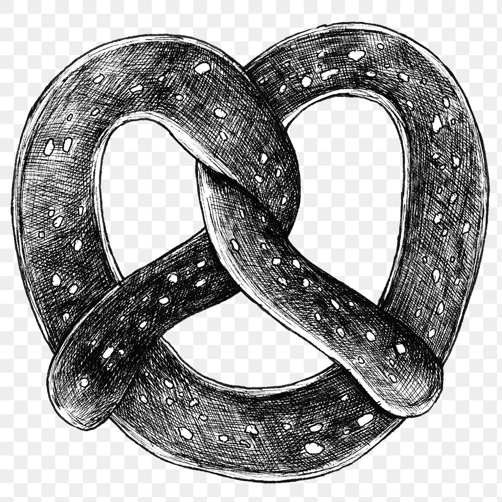 Black and white png twisted knot pretzel