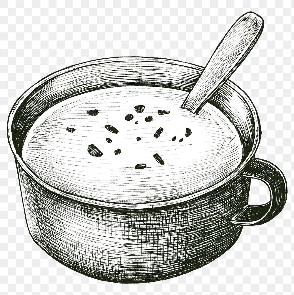Black and white png cream soup