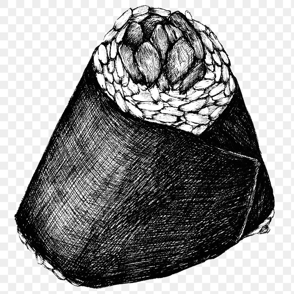 Black and white onigiri png Japanese food