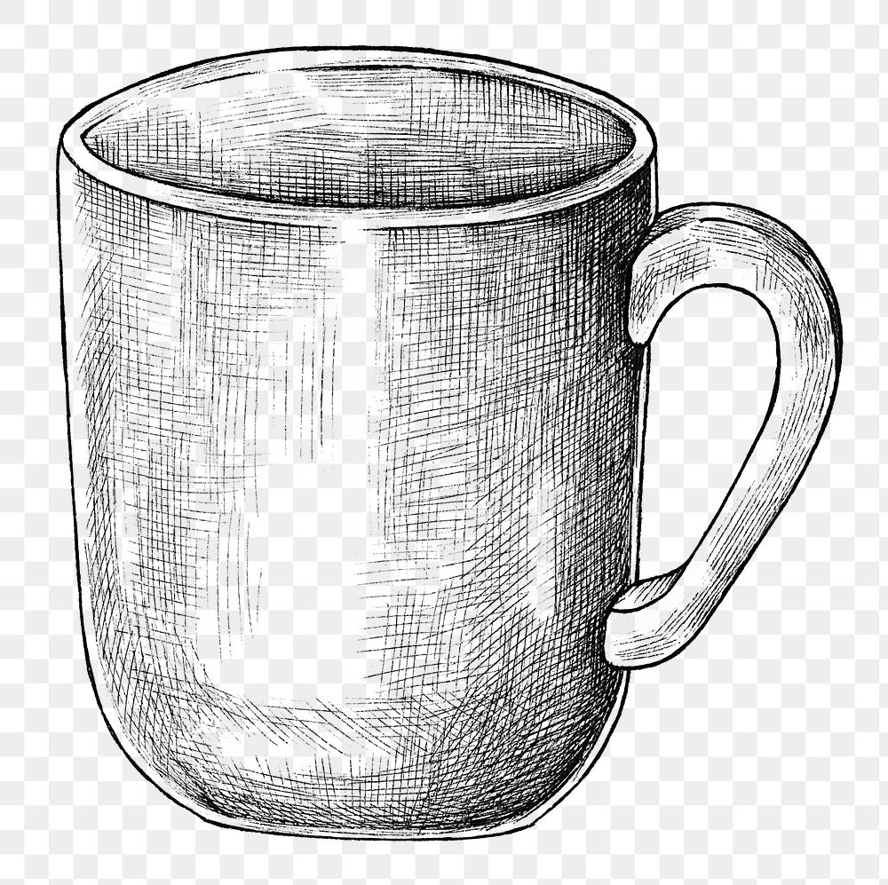 Hand drawn empty coffee cup transparent png