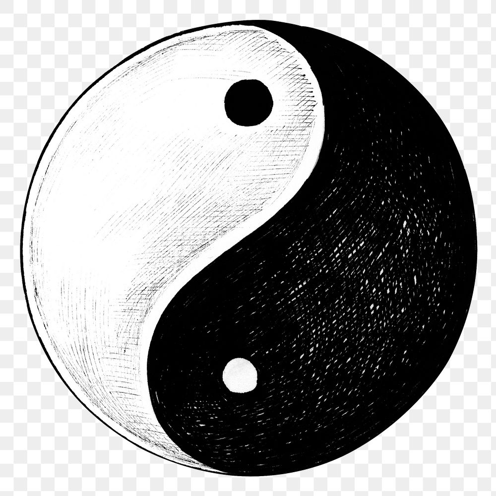 Hand drawn Yin and Yang symbol design element