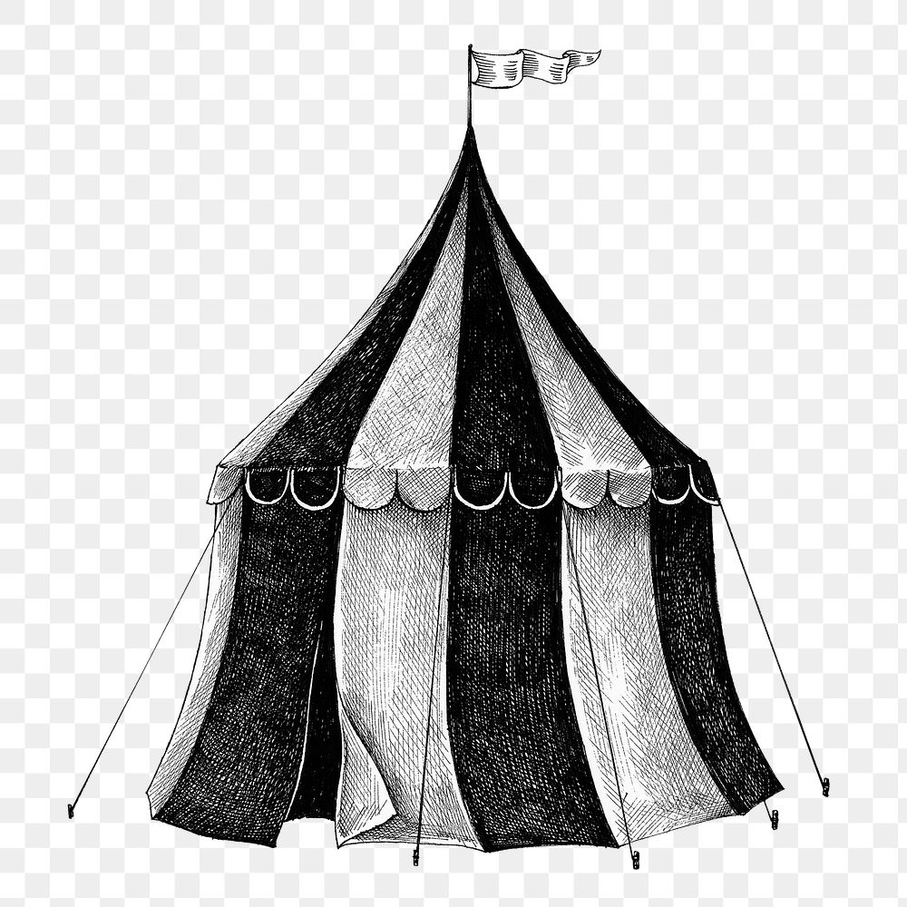 Hand drawn circus tent design element