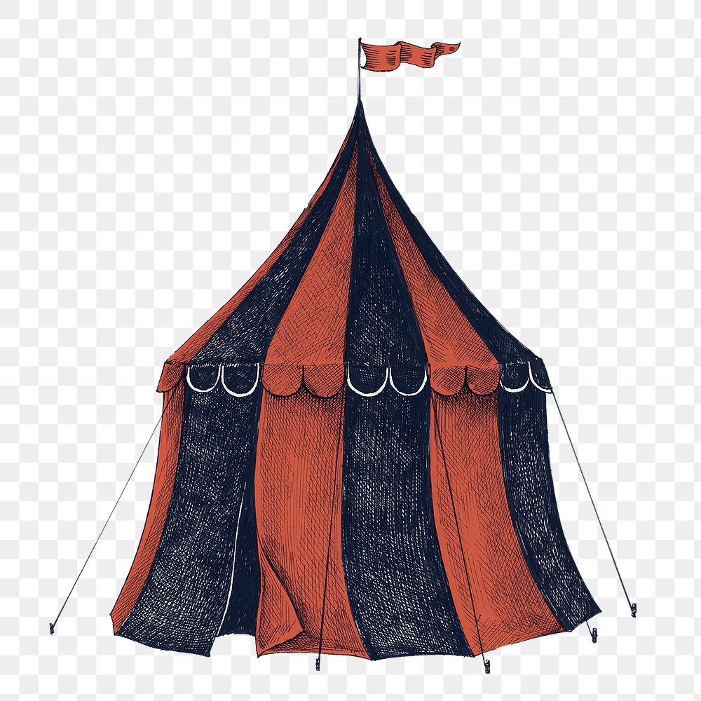 Hand drawn circus tent design element