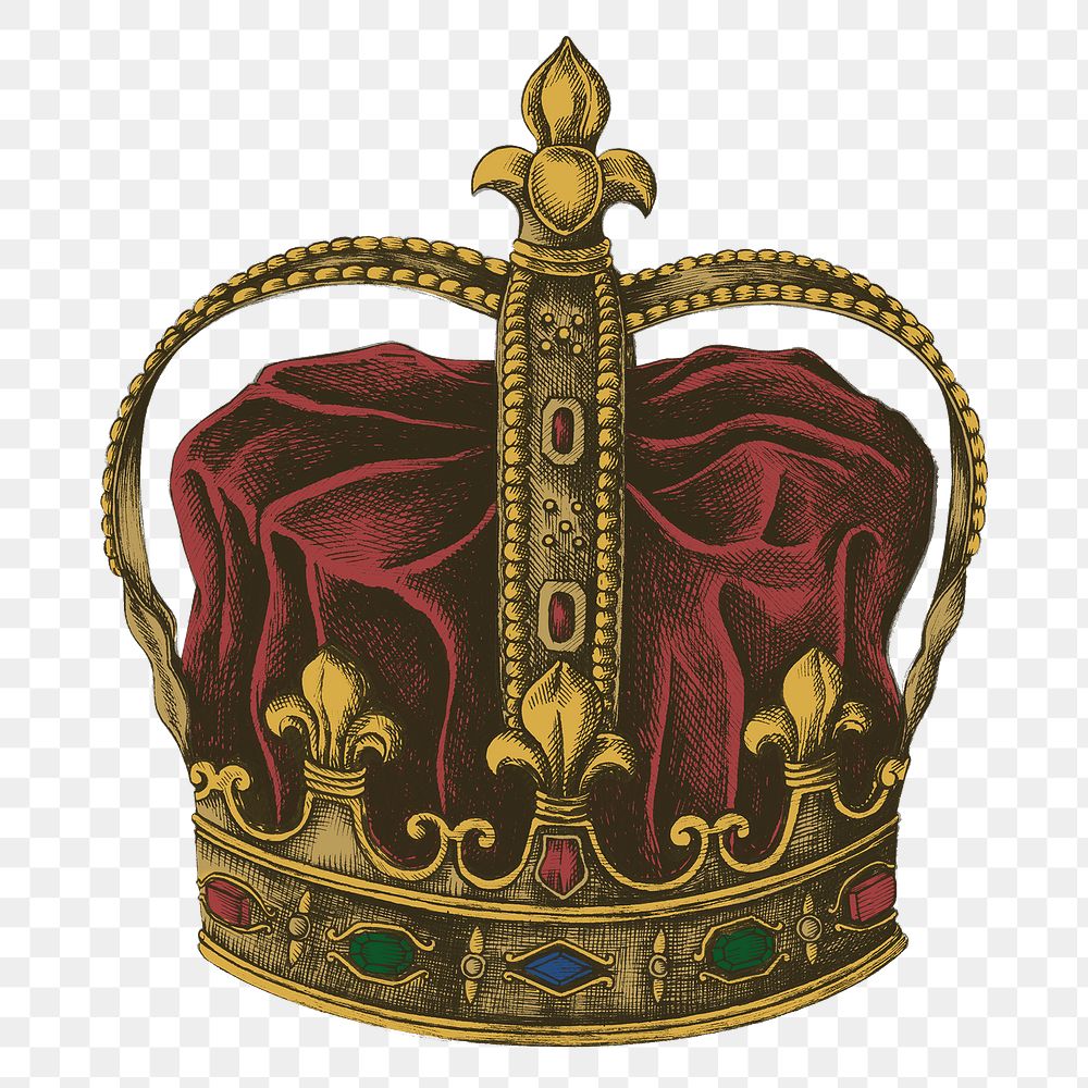 Hand drawn royal crown design element