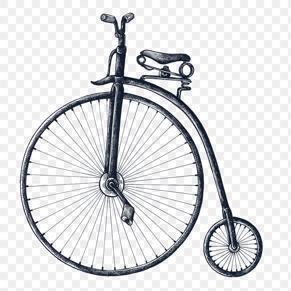 Hand drawn penny farthing bicycle design element
