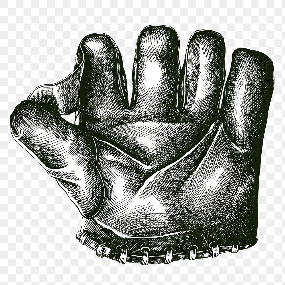 Hand drawn sport leather glove design element