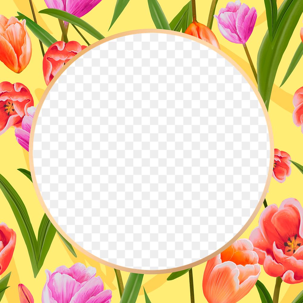 Gold round tulip flower design element