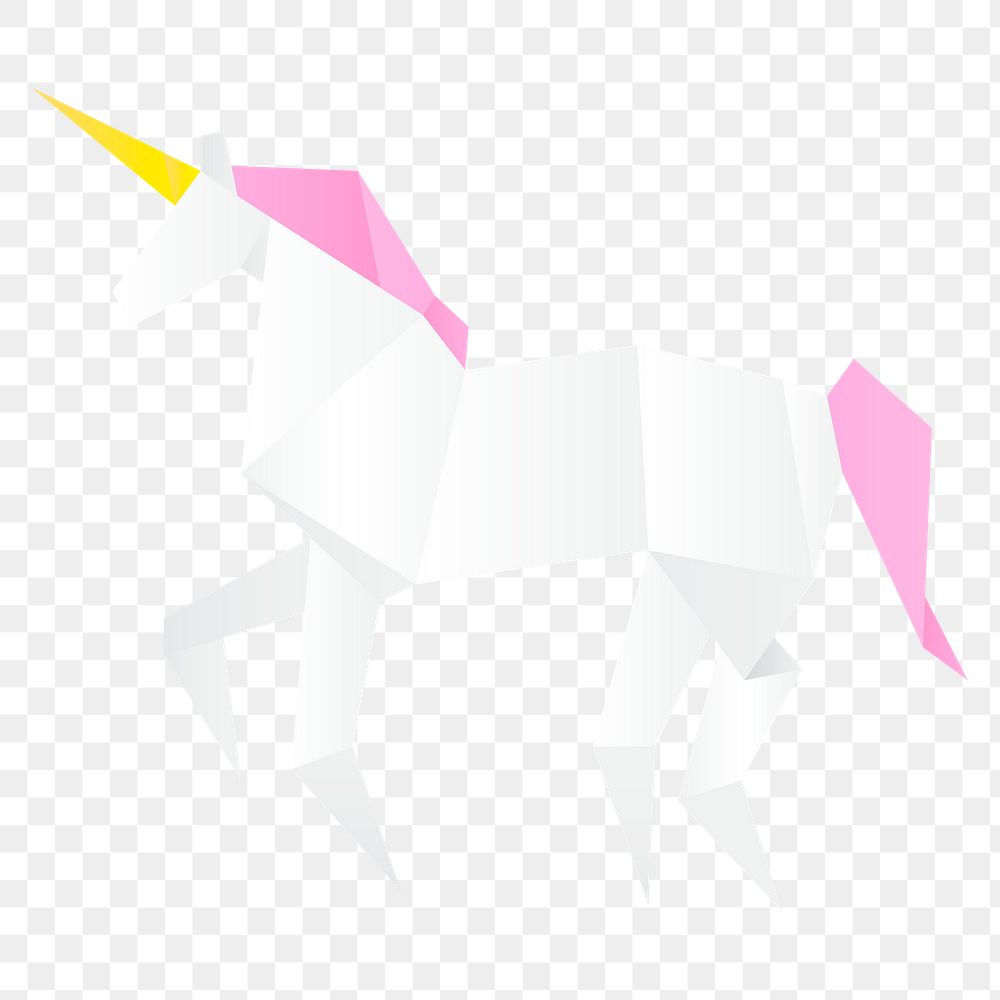 Origami unicorn paper craft png cut out