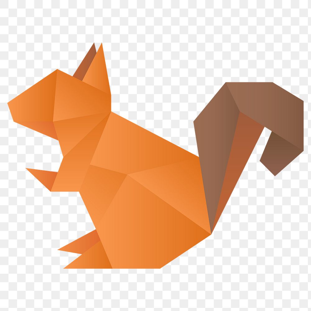 Squirrel paper craft animal png cut out