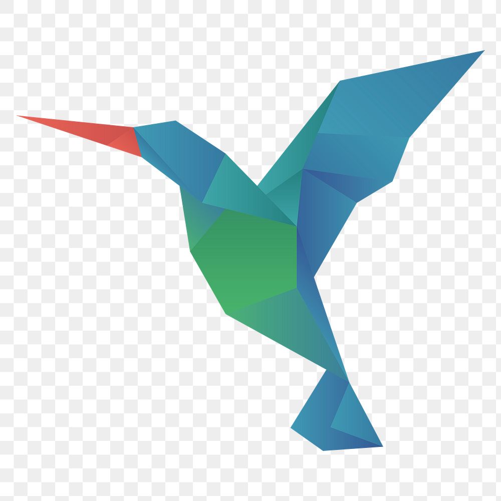 Hummingbird paper craft png side view