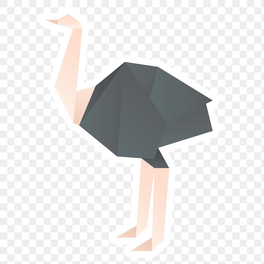 Cute ostrich craft png geometric cut out