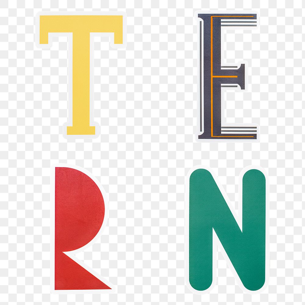 Creative alphabet typography icon design sticker set