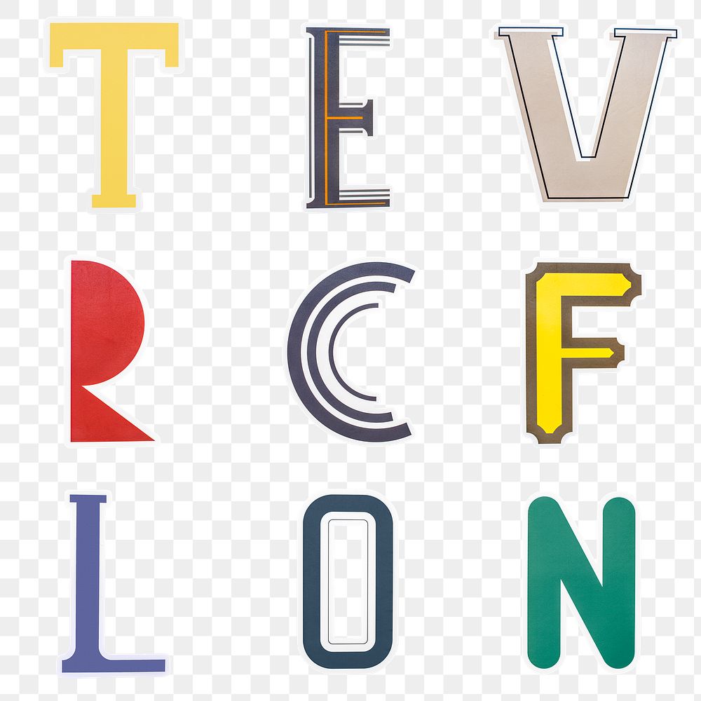 Creative alphabet typography icon design sticker set