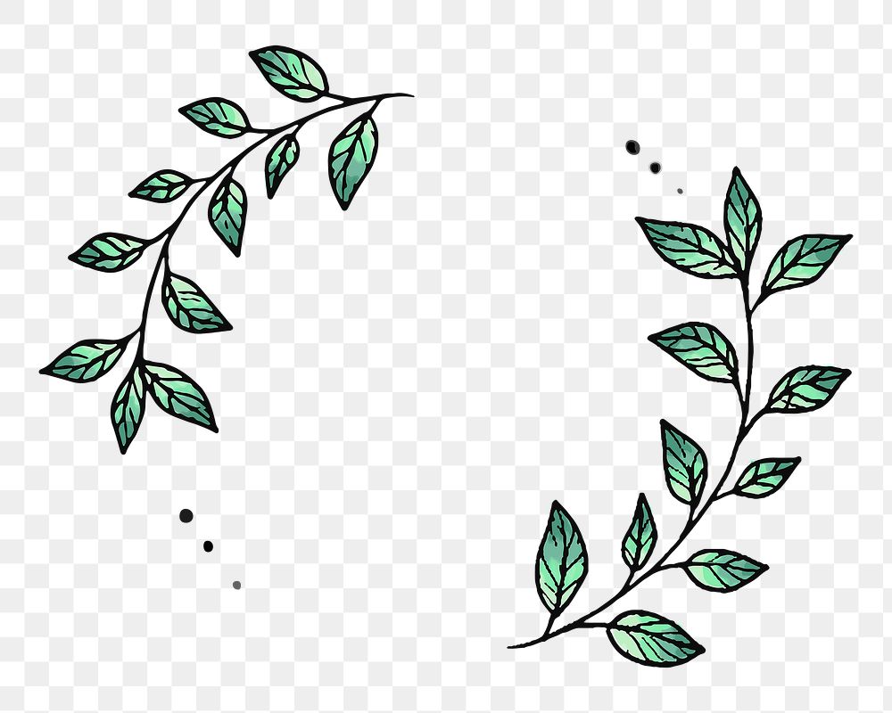 Wreath frame png clipart, doodle, botanical illustration