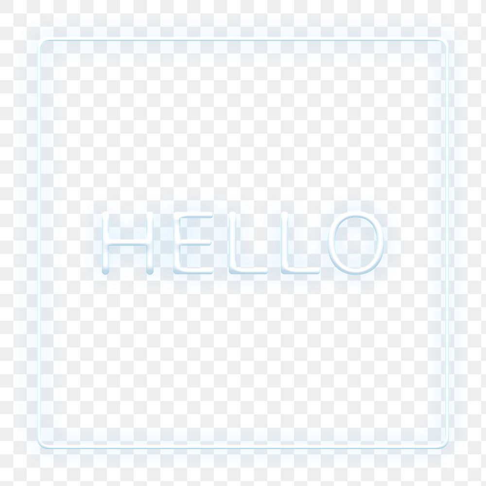 Frame with hello png neon typography text
