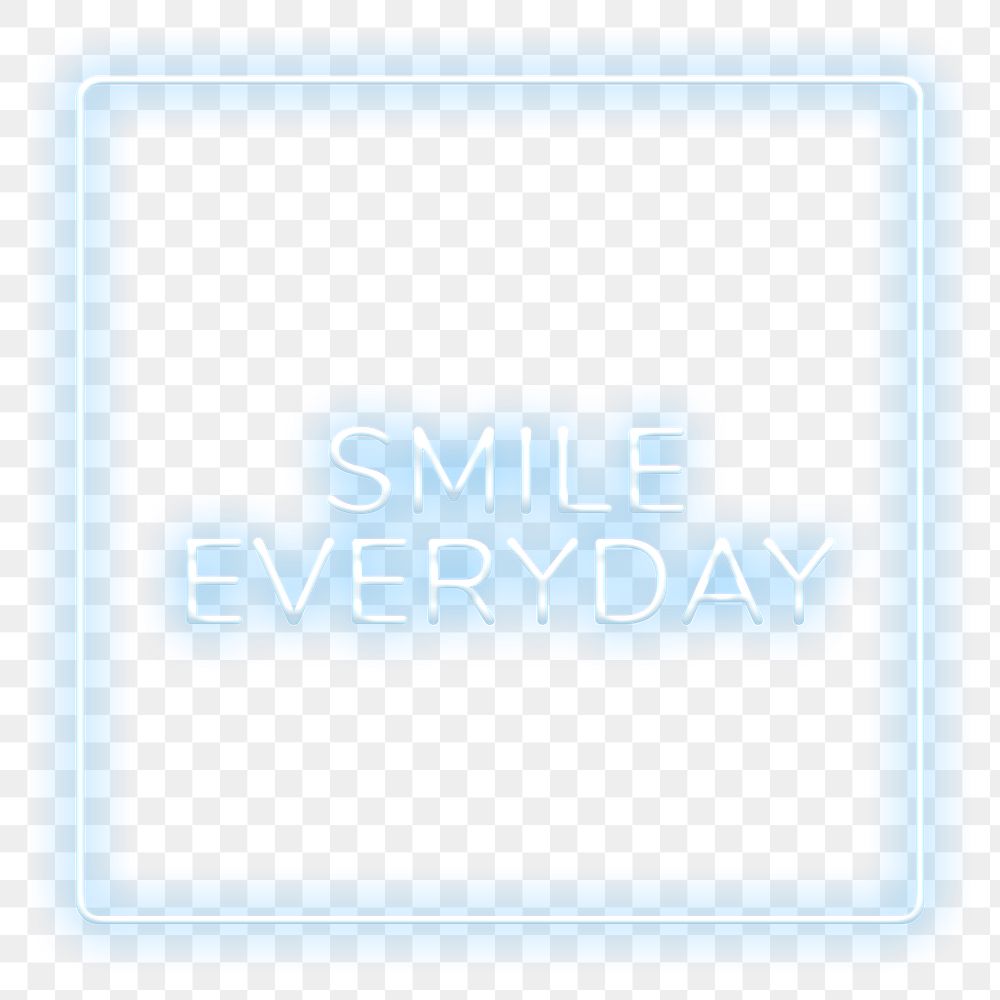 Retro smile everyday frame png neon border lettering