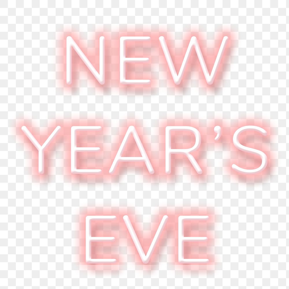 Pink neon word NEW YEAR"S EVE typography design element