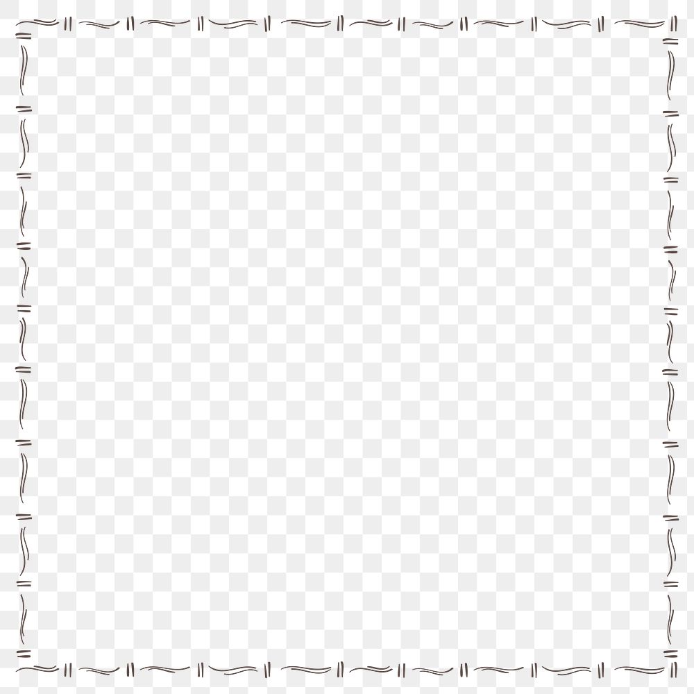 Png border frame in gold on transparent background 