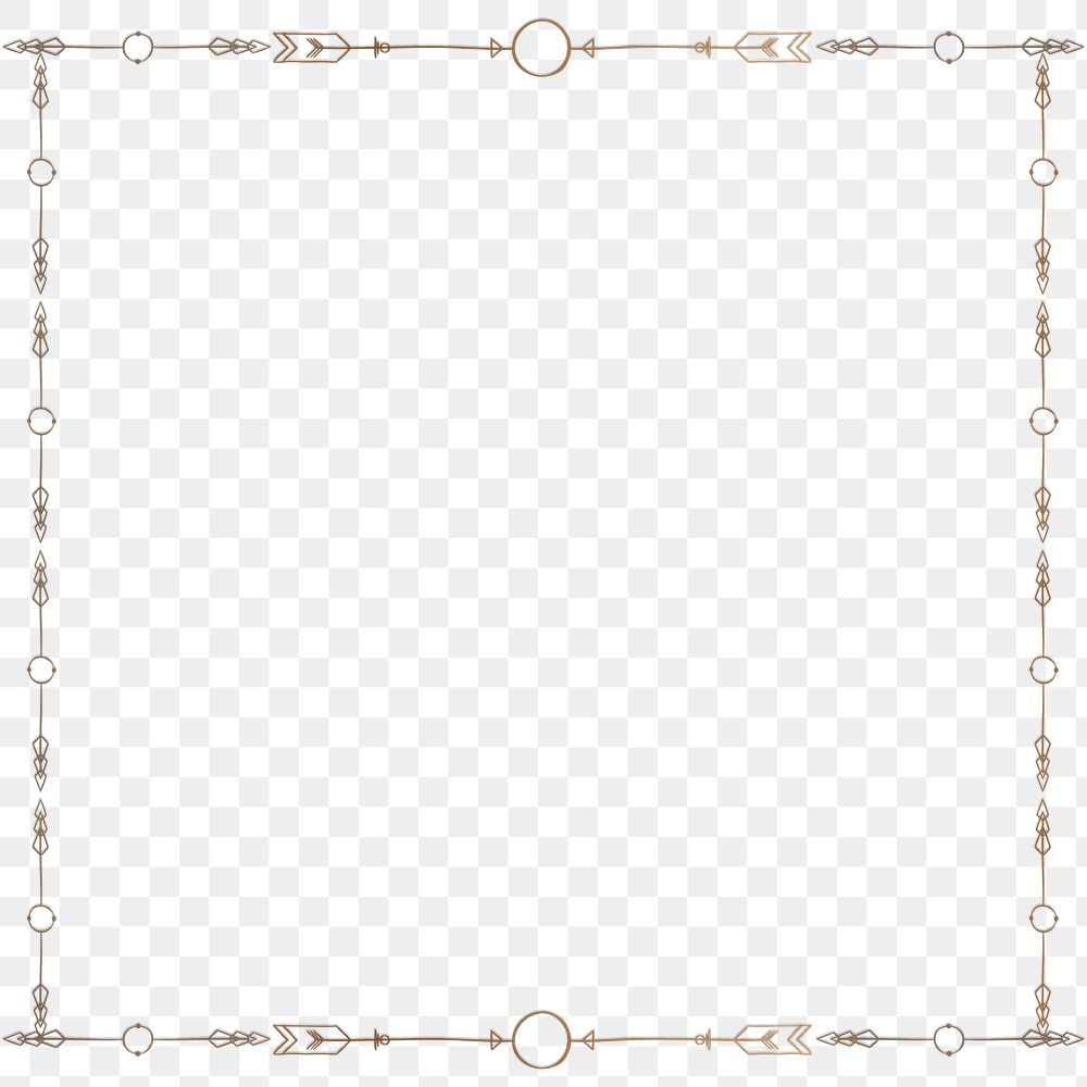 PNG native American arrow motif border frame png on transparent background