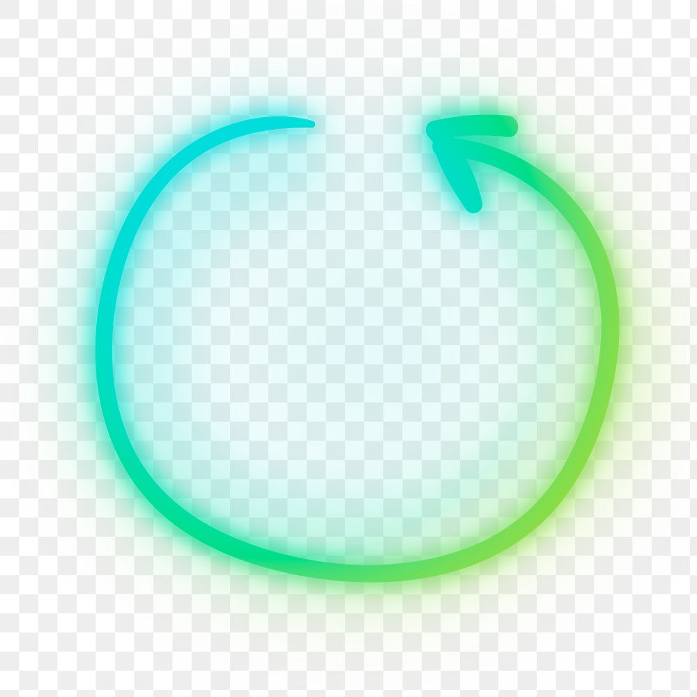 Neon green circle arrow sign design element