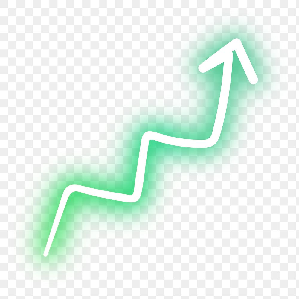 Neon green zigzag arrow sign design element
