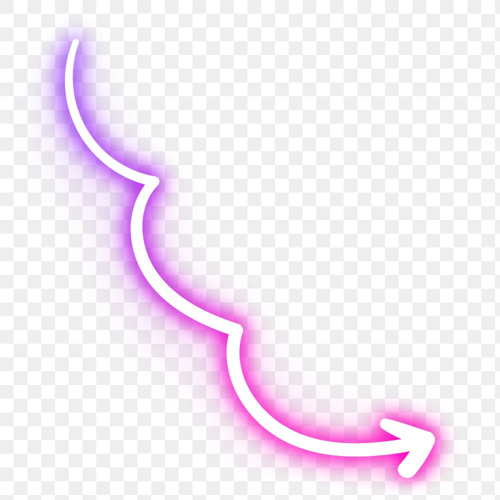 Neon pink swirl arrow sign design element
