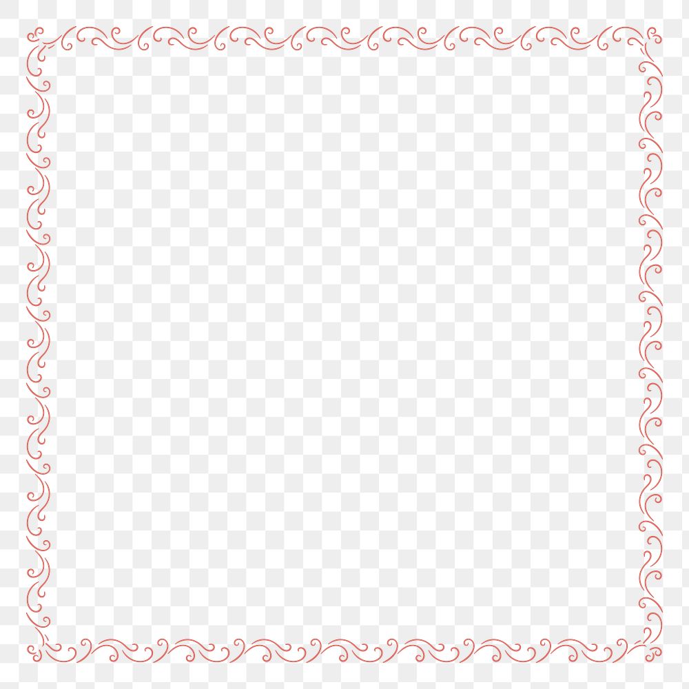 Red swirl frame design element