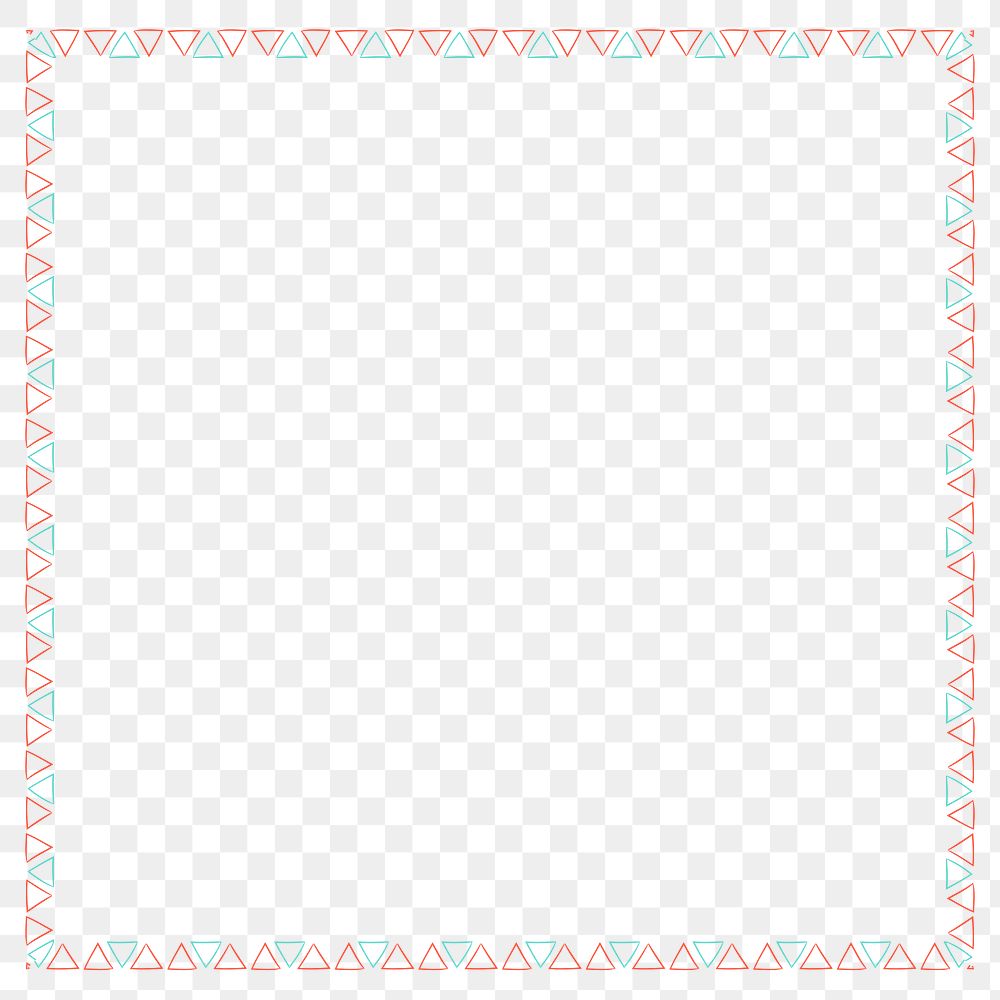 Square green and red triangle patterned frame design element