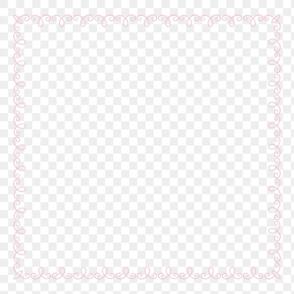 Pink curl frame design element
