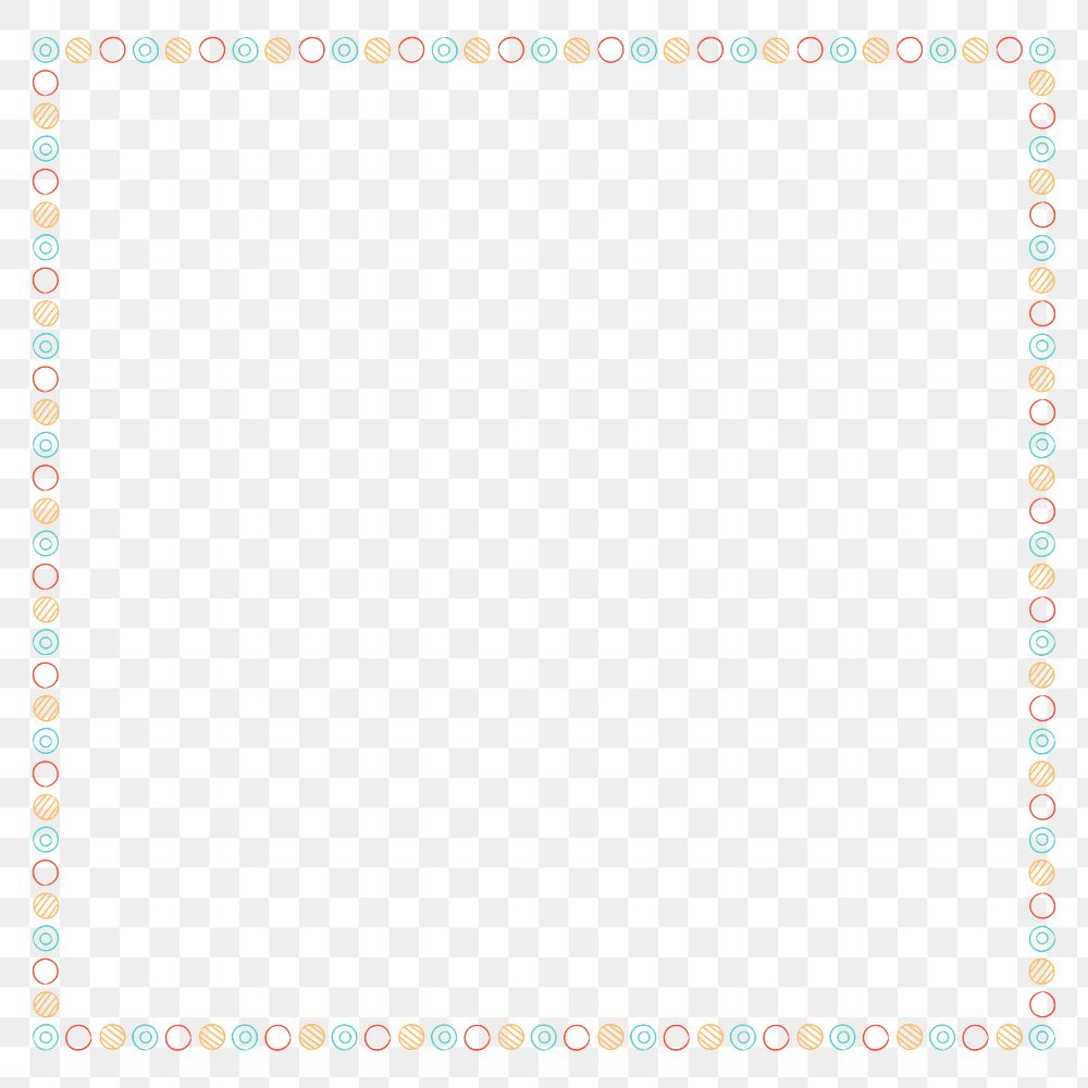Colorful circle patterned frame design element