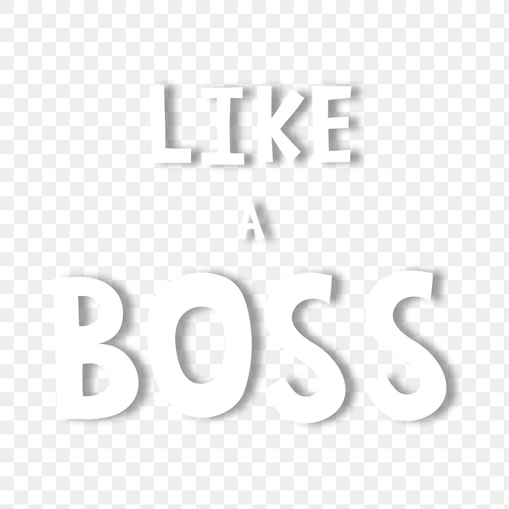 White like a boss doodle typography design element