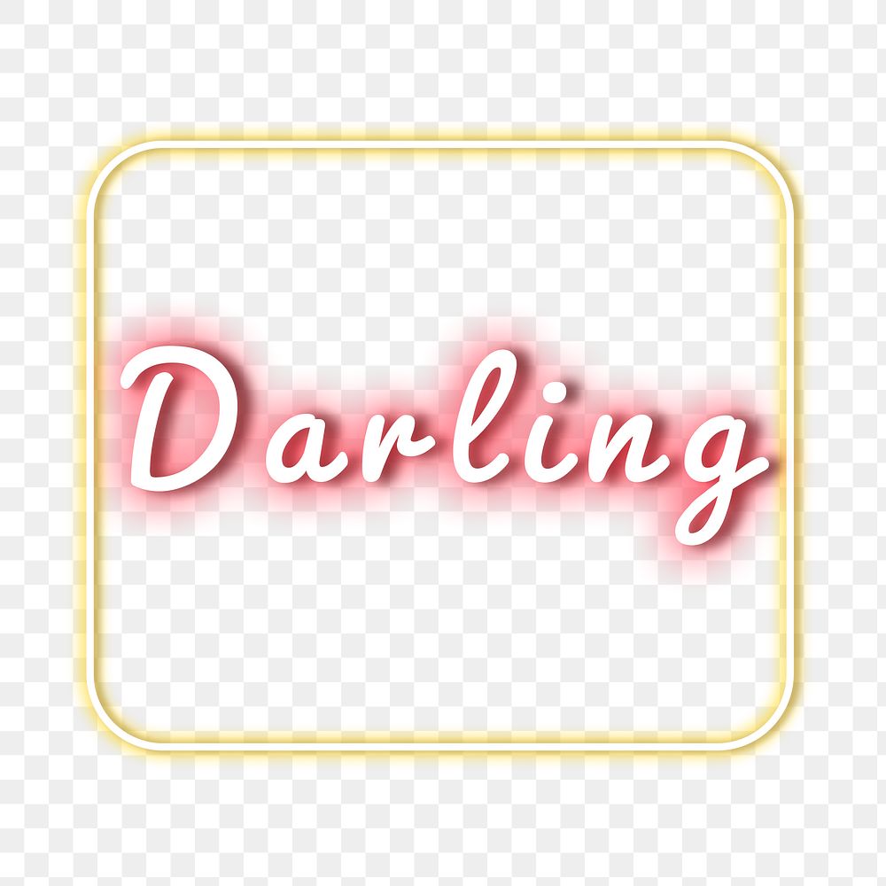 Png darling neon glow text
