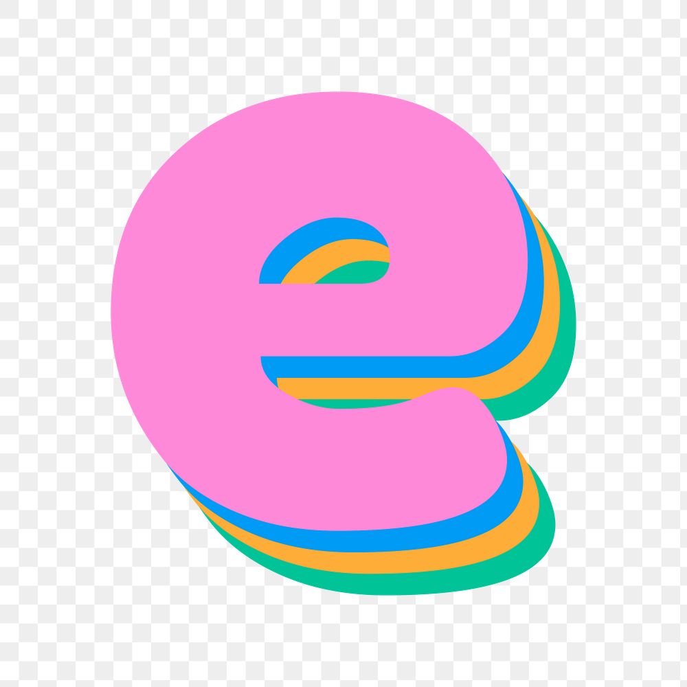 Letter e rounded font png