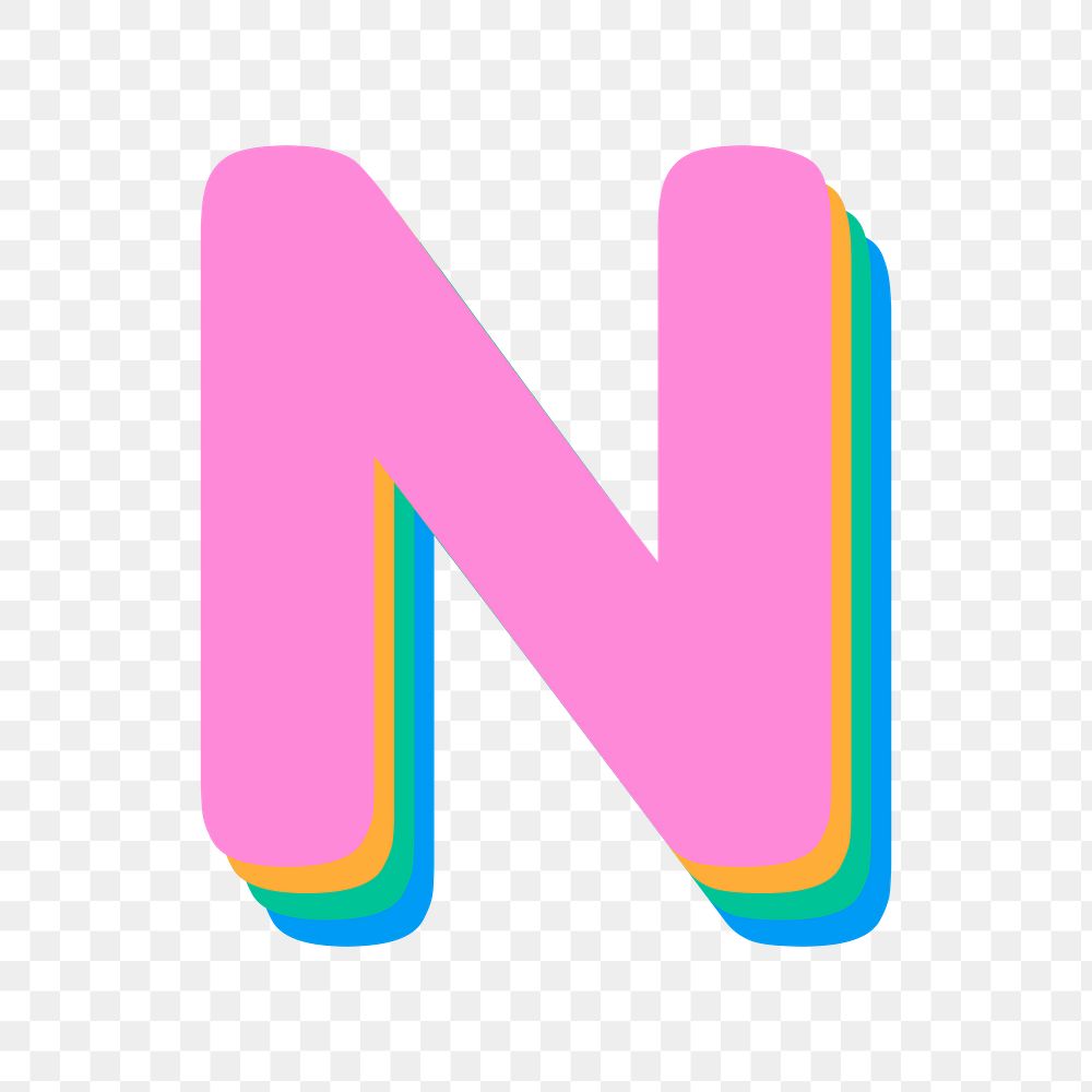 Letter n rounded typography png