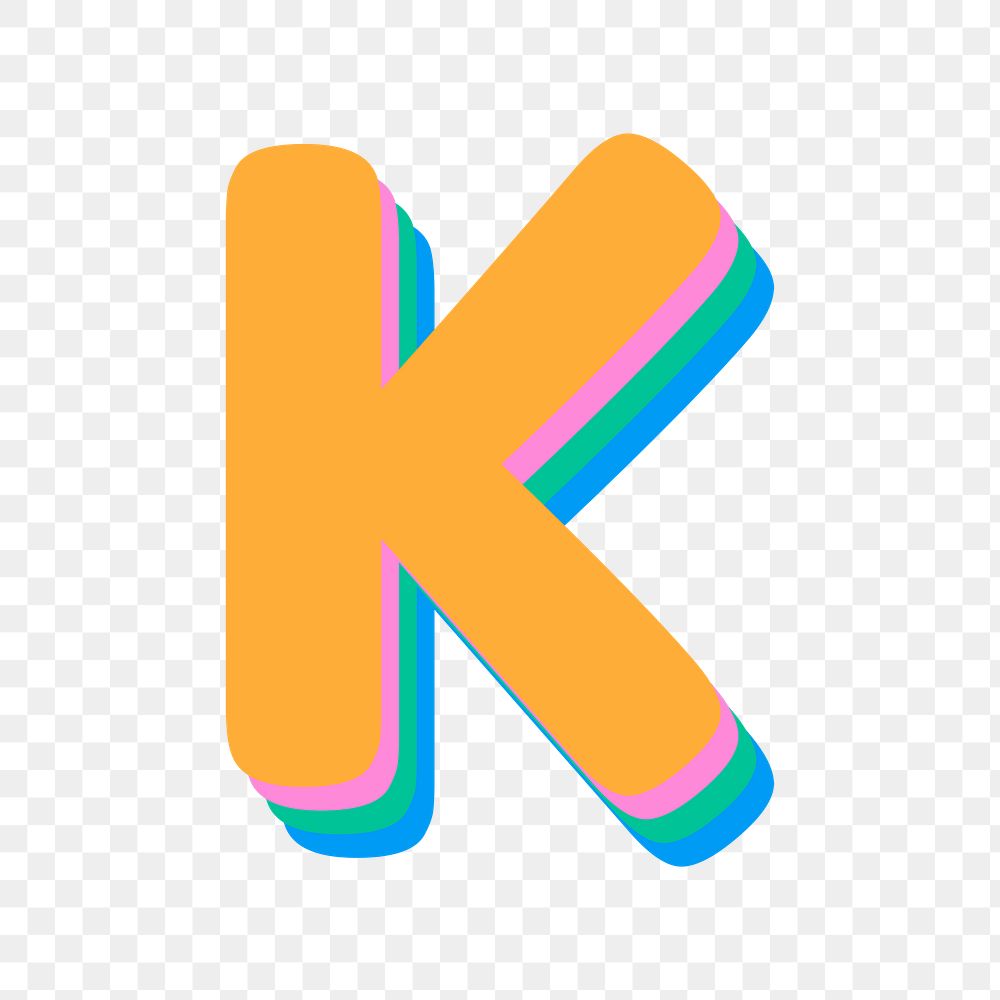 Png colorful k font lettering