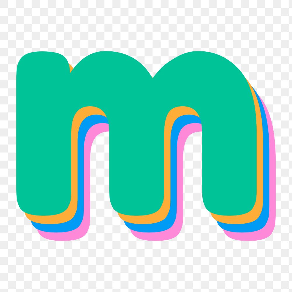 Letter m rounded typography png
