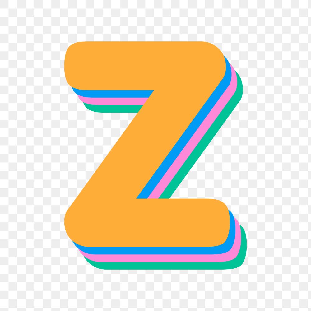 Letter z rounded typography png