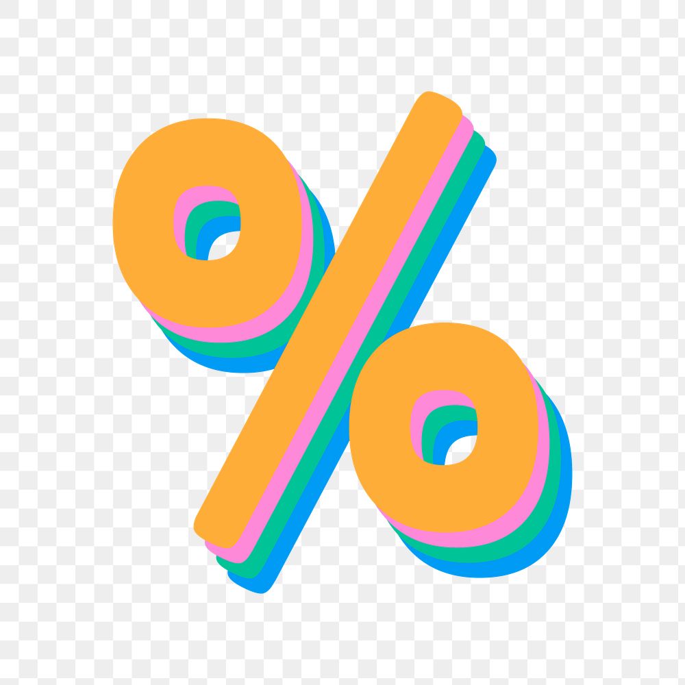 3D percentage sign font png