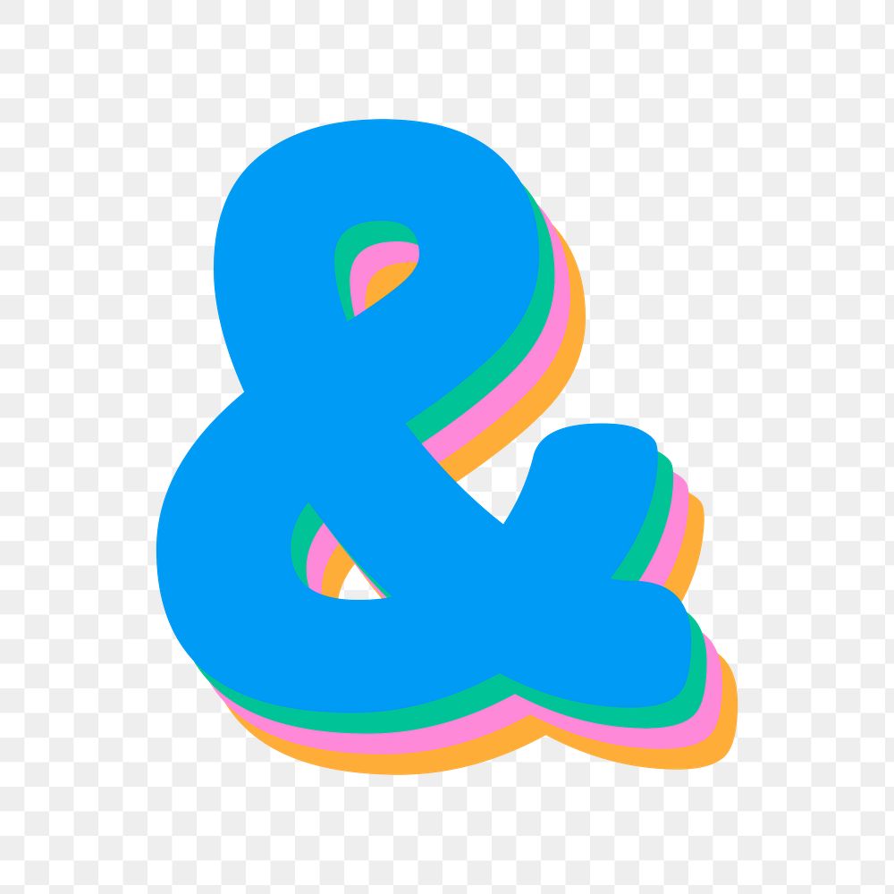 Png ampersand 3d font typography