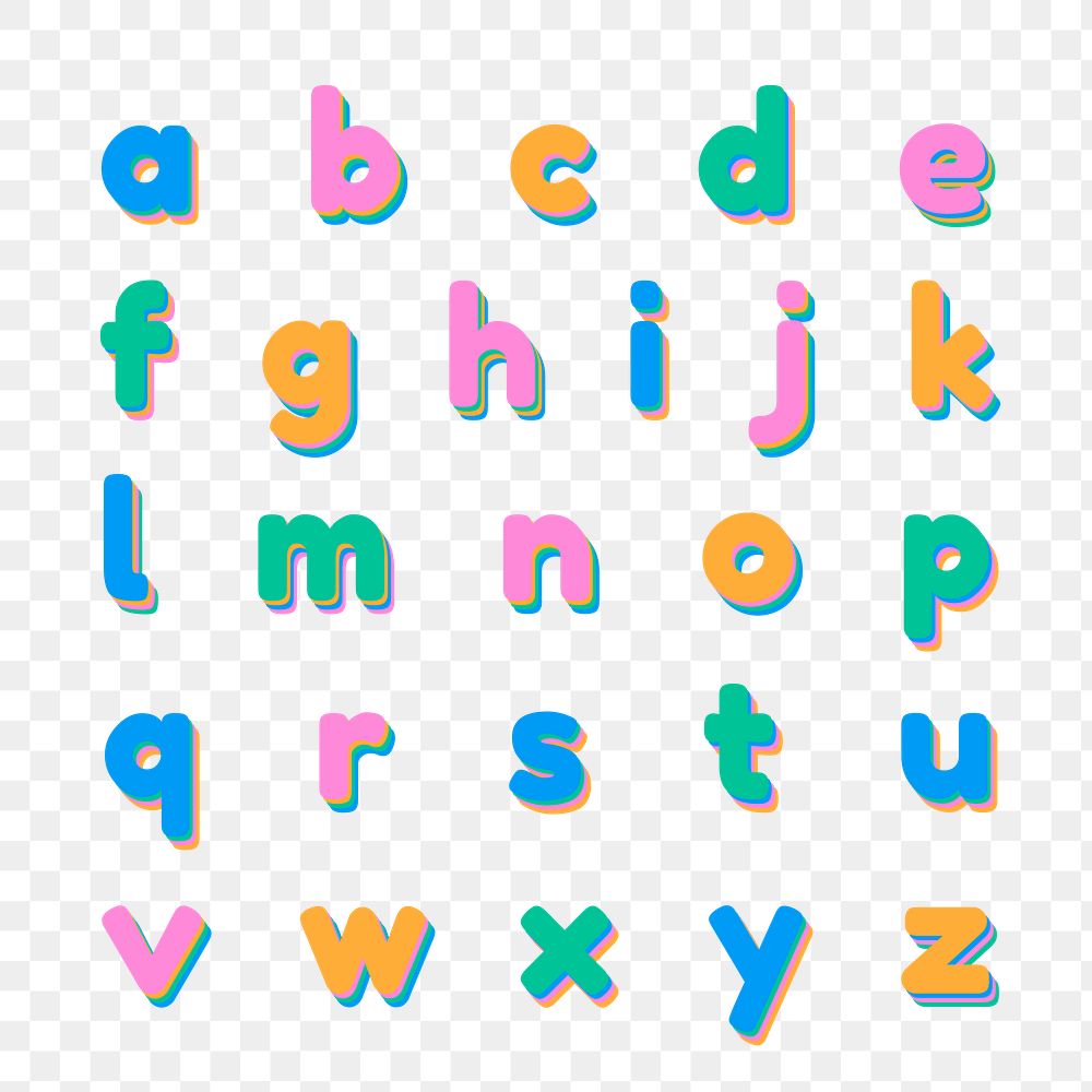 Png lower case letter font collection