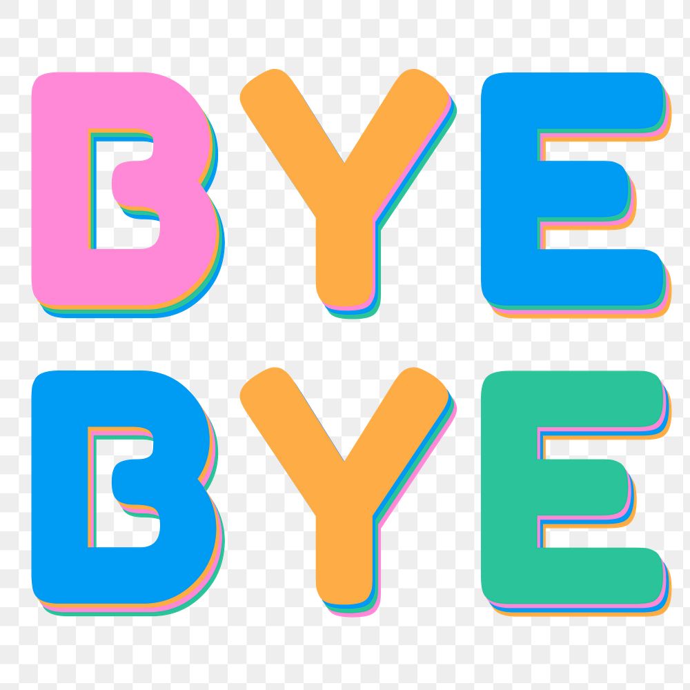 Word bye bye png text typography font 
