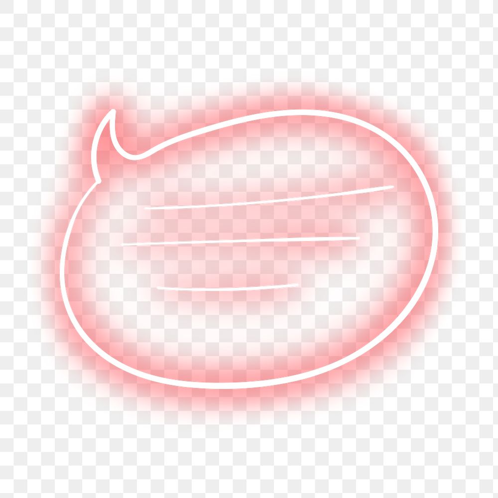 Glowing neon speech balloon design element