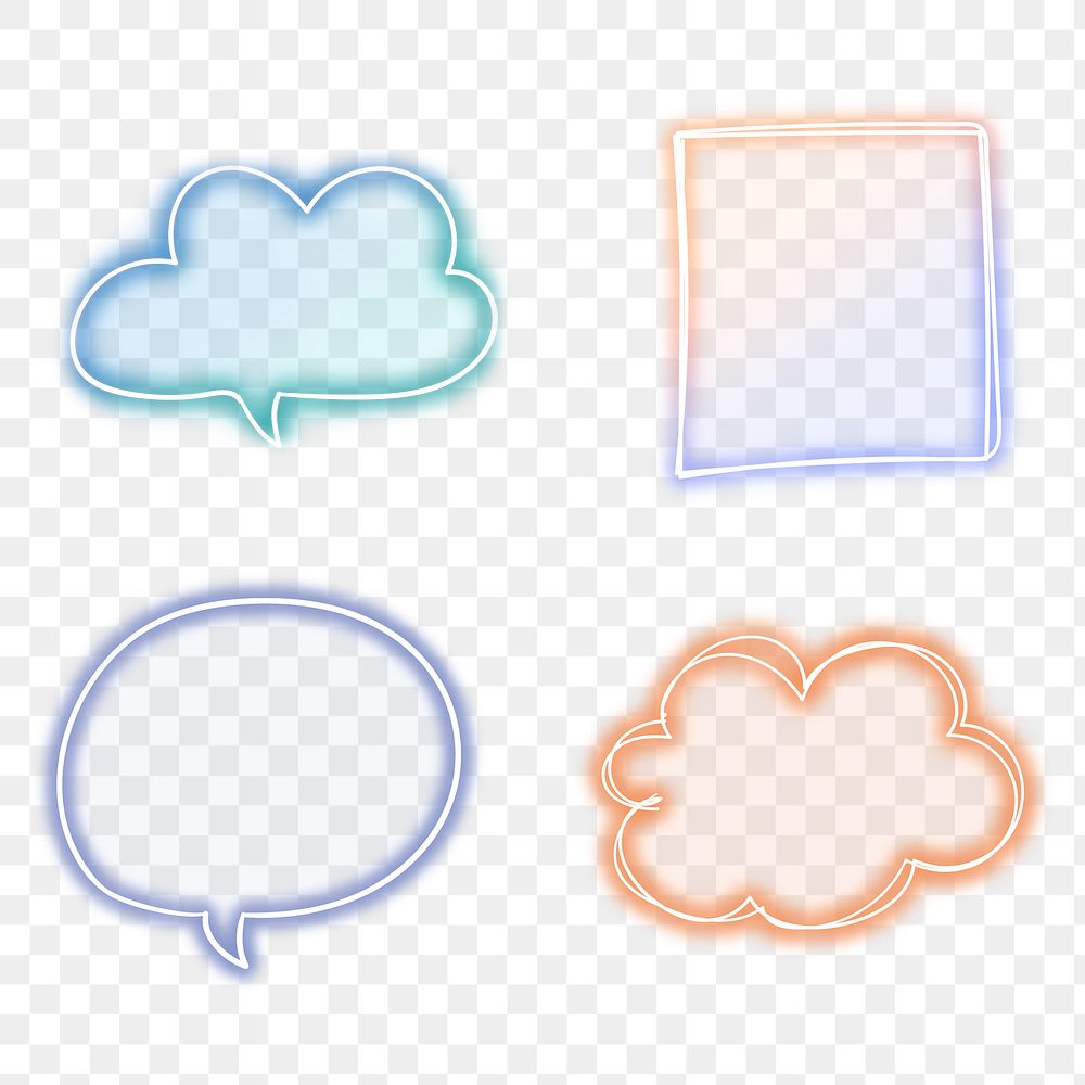 Colorful speech balloon design element set