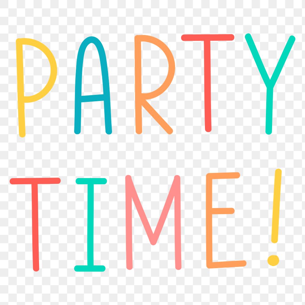 Colorful party time typography design element